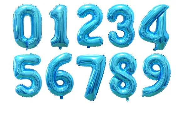 32/40 дюймов количество Алюминий Фольга шарики розового цвета: золотистый, серебристый цифры рисунок воздушный шар для детей и взрослых, украшения для свадьбы и дня рождения вечерние поставки - Color: blue