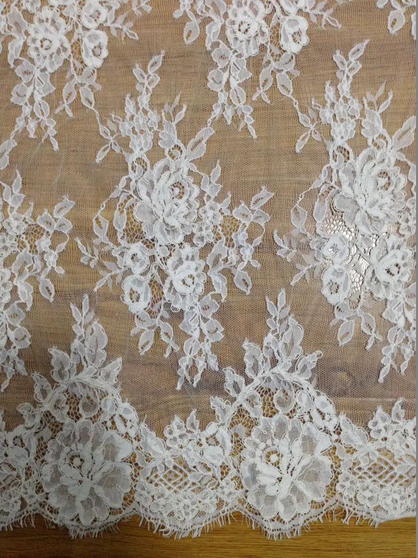 

French Corded Lace Fabric Corded Embroidery Bridal Lace Fabric 3 meters per pc
