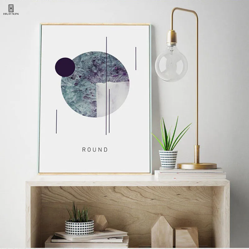 Us 489 40 Offabstract Geometric Composite Pictures Home Decor Canvas Paintings Of The Triangle Green Micro Mans Square Mint Frost Round Moss In - 