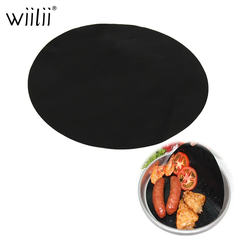 

24cm Non Stick Mat For Frying Pan Liner Sheet High Temperature Resistance Round Pad BBQ Baking Mats Kitchen Cooking Tools