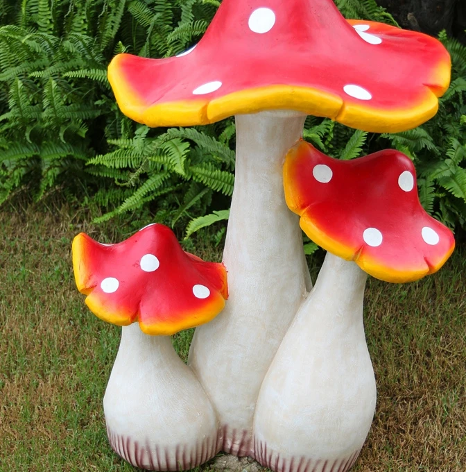 Simulation mushroom garden ornaments resin sculpture features crafts