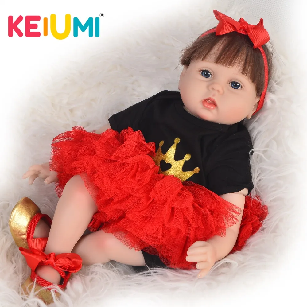 

KEUIMI Lifelike Reborn Doll 55cm Soft Silicone Vinyl 22'' Lifelike Reborn Baby Dolls Lovely Princess Toy For Kids Birthday Gifts