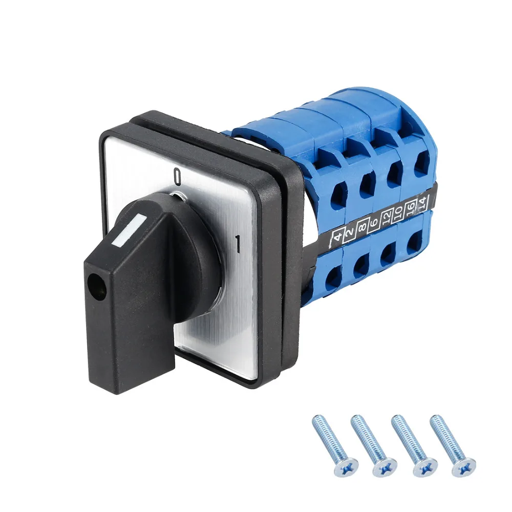 

Uxcell Changeover Switch 2/3 Position Rotary Selector Cam Lock Switch Panel Mount 4/8/16 Terminals Ui 550V Ith 16/20A Latching