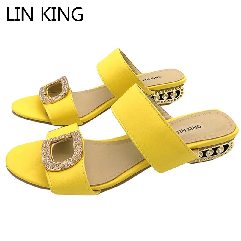 LIN KING/Элегантная летняя обувь женские шлепанцы сандалии повседневные модные с