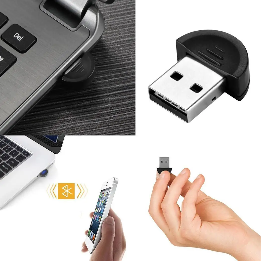 Мини USB Bluetooth 4,0 адаптер Bluetooth приемник беспроводной адаптер USB2.0 3,0 Bluetooth передатчик адаптер для стерео музыки ключ - Цвет: black