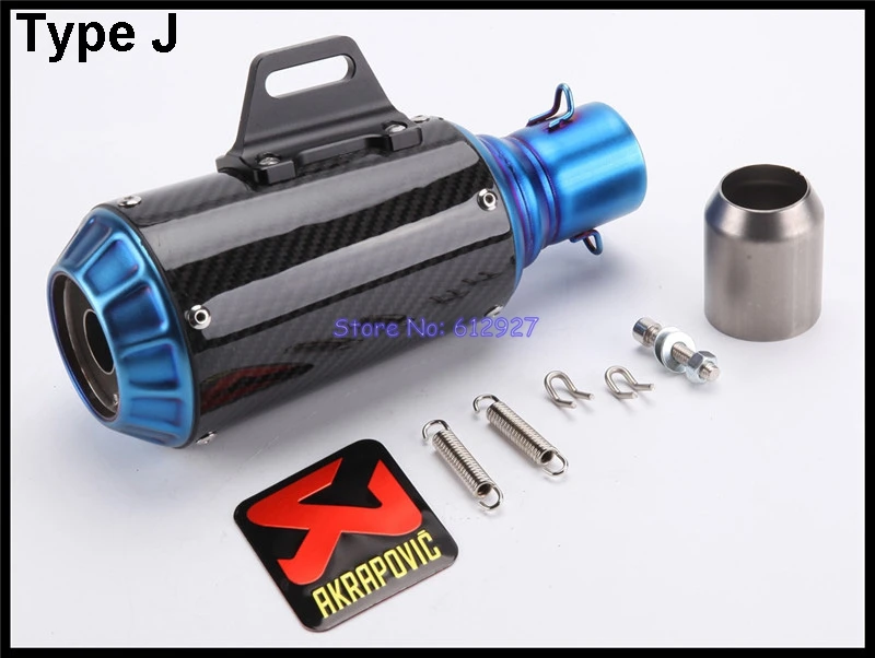 Entrada Universal 51mm acero inoxidable y fibra de carbono motocicleta Akrapovic Escape silenciador de tubo de Escape con DB Killer
