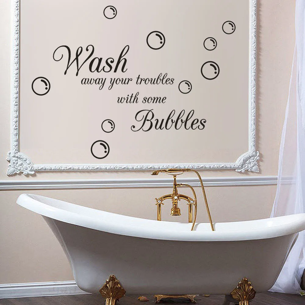 

Wash Bubbles Removable Art Vinyl Mural Home Room Decor Wall Stickers Text Sticker Tapetti Tapeta Baggrund Room Decoration L2