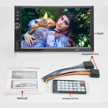 

7 Inch Stereo Car Radio Bluetooth 2 Din Head Unit MP5 Player Capacitive screen System wince Video input function the camera 8Z