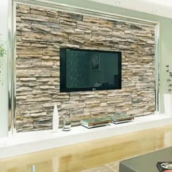 

3D Wallpaper Bedroom Living Mural Roll Modern Faux Brick Stone Wall Background USA Stock