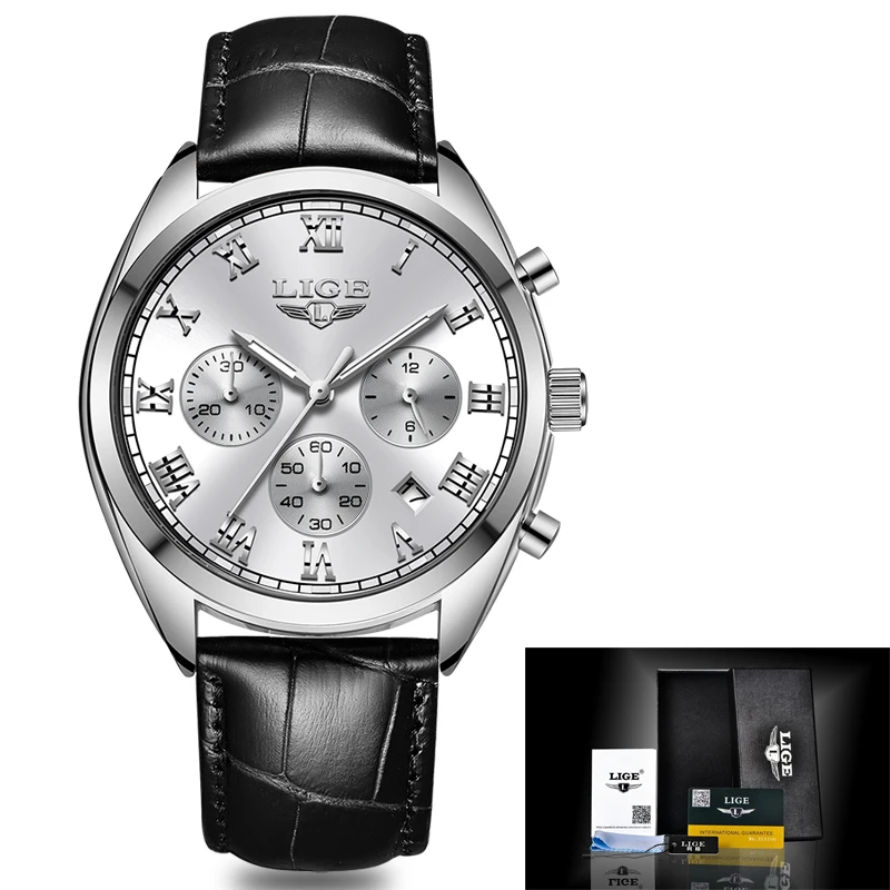Мужские спортивные часы Relogio LIGE, водонепроницаемые аналоговые кварцевые мужские часы с хронографом и датой, деловые часы для мужчин, reloj hombre