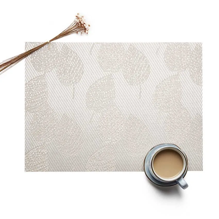 

Europe Leaf Lattice Lotus Modern Pads Kitchen PVC Cup Place Mat Dining Coffee Tea Table Home Western Restaurant Hotel Insulation