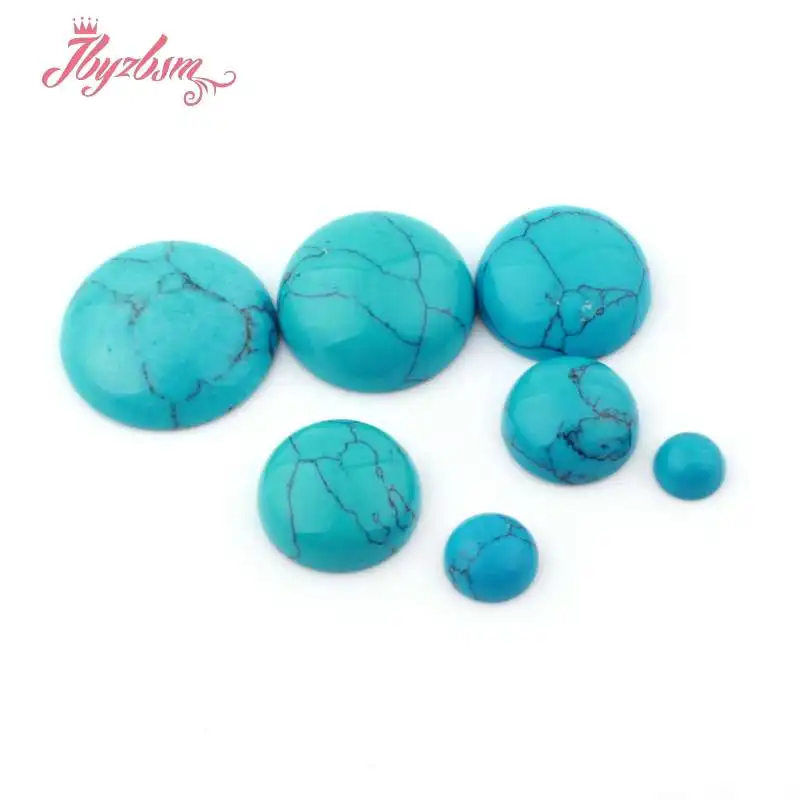 

Turquoises Beads Coin CAB Cabochon Flatback Dome Undrilled Natural Stone Beads For DIY Pandandt Earring Ring Jewelry Making 5pcs