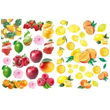 1 PCS Orange Apple Lemon Fruit Korean Precut Decoration Stickers Desk Organizer School Supplies Office Accessories