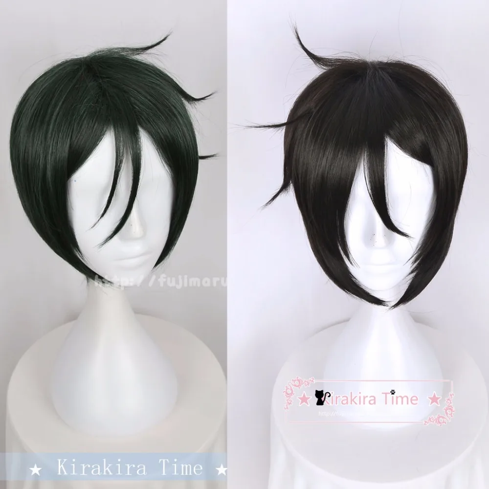 

Kuroshitsuji Phantomhive Sebastian Michaelis Cosplay Wig Short Black Green Straight Hair Anime Black Butler Ciel