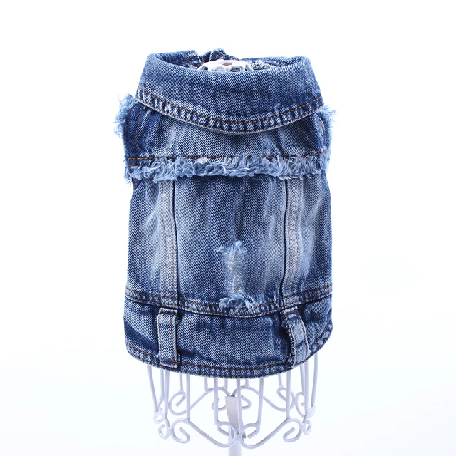 Dog Cat Jeans Jacket Blue Denim Coat Vest Pet Puppy Spring/Autumn Clothes Apparel 6 sizes 3