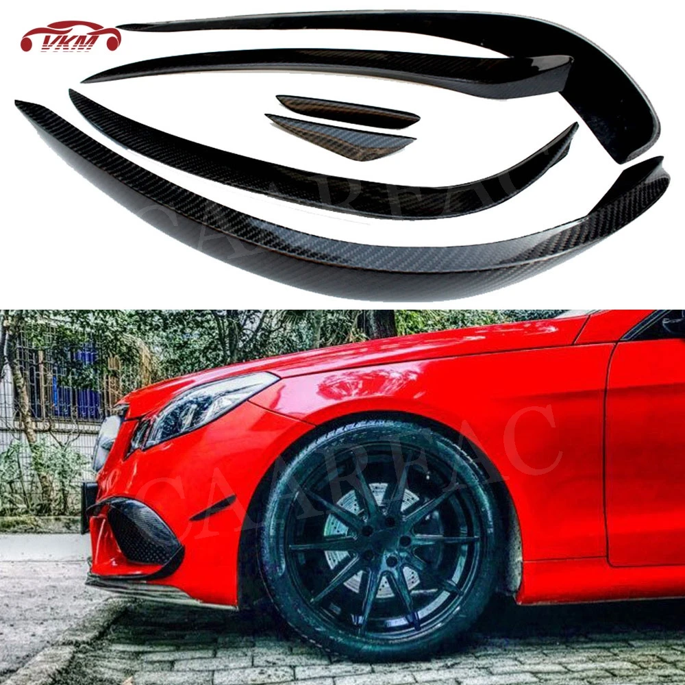 

6PCS/Set Carbon Fiber Front Fog Light Bumper Fins Canard Splitters for Benz W207 C207 Coupe E200 E260 E300 2 Door 2014 2015 2016