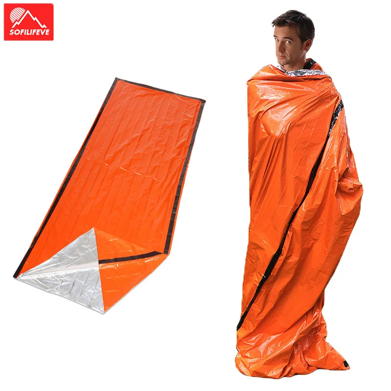 

Outdoor PE Aluminum Film Emergency Sleeping Bag Camping Rescue Heat Preservation Blanket Waterproof Portable Folding Travel Mats