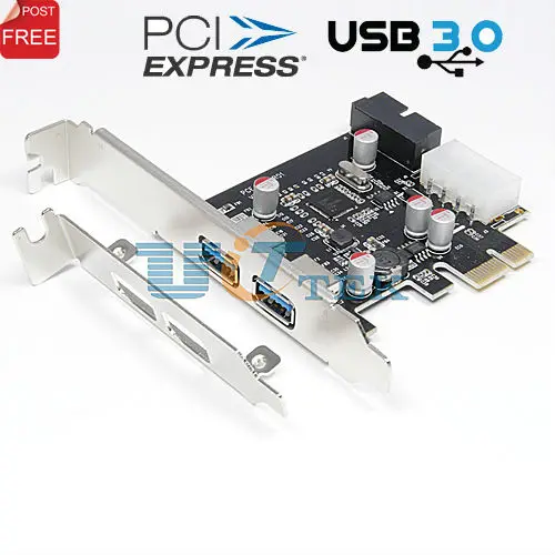 PCI Express PCI e 2 Port USB 3.0 HUB Controller Adapter Card + 20Pin ...