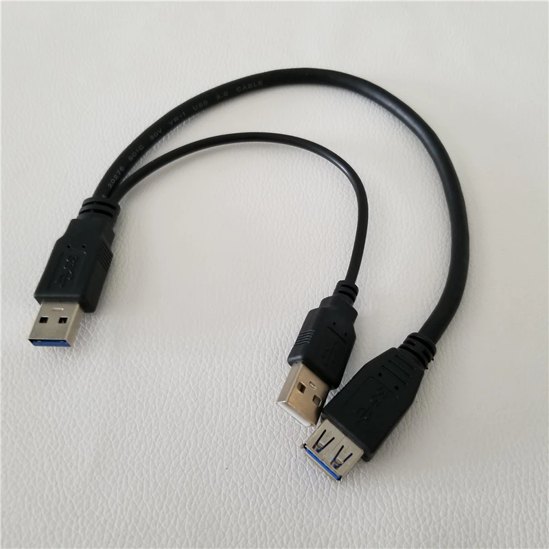 USB 3,0 тип 1 до 2 Splitter удлинитель мощность кабель мужчин и женщин черный 30 см