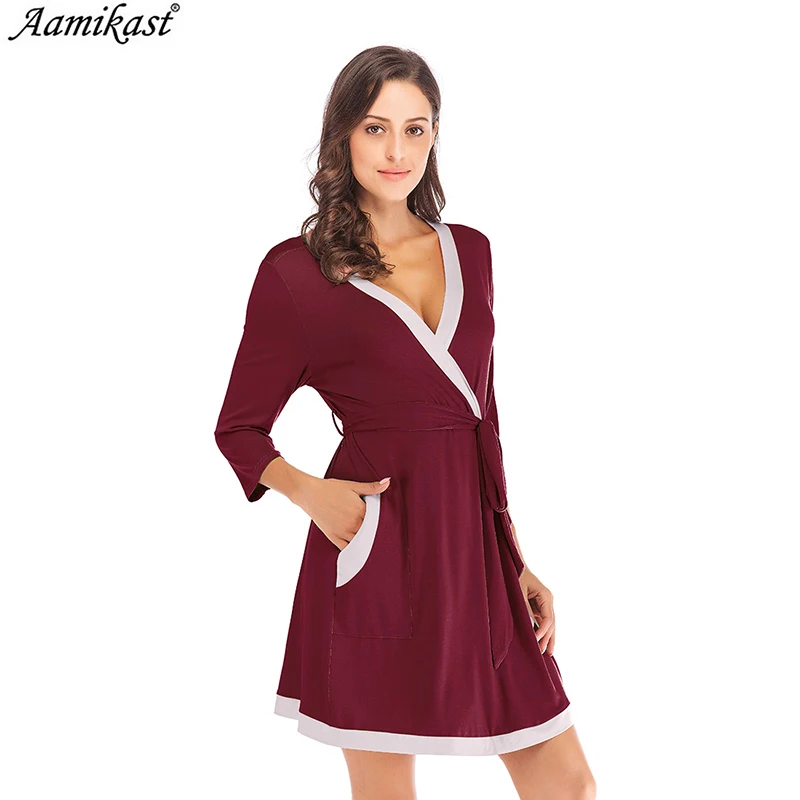 Aamikast Women bathrobe Modal womens pajamas sets with padded sexy