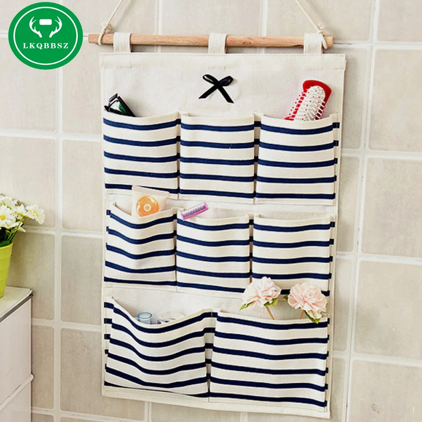8 Pared de bolsillo bolsa de almacenamiento moda maquillaje cosméticos Sundries organizador de almacenamiento de baño de cocina herramienta