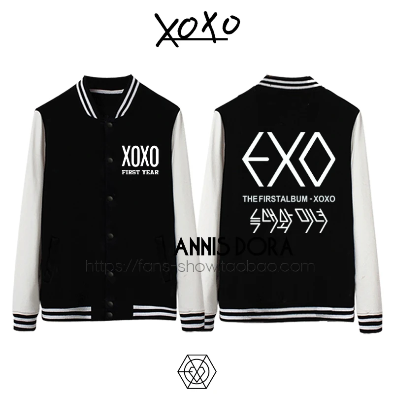 EXO XOXO KISS & HUG первый год BAEKHYUN SEHUN KAI 1 й логотип хлопковая флисовая бейсбольная