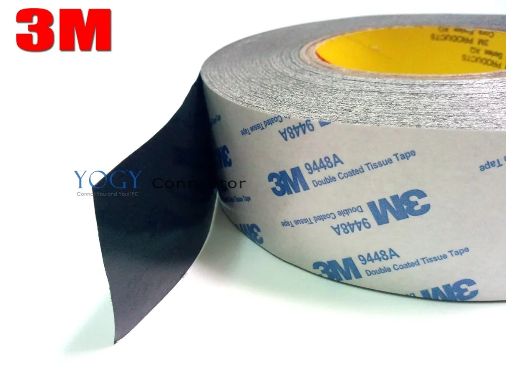1x 50mm*50M 3M 9448 Black Two Sided Tape for General Industrial joining