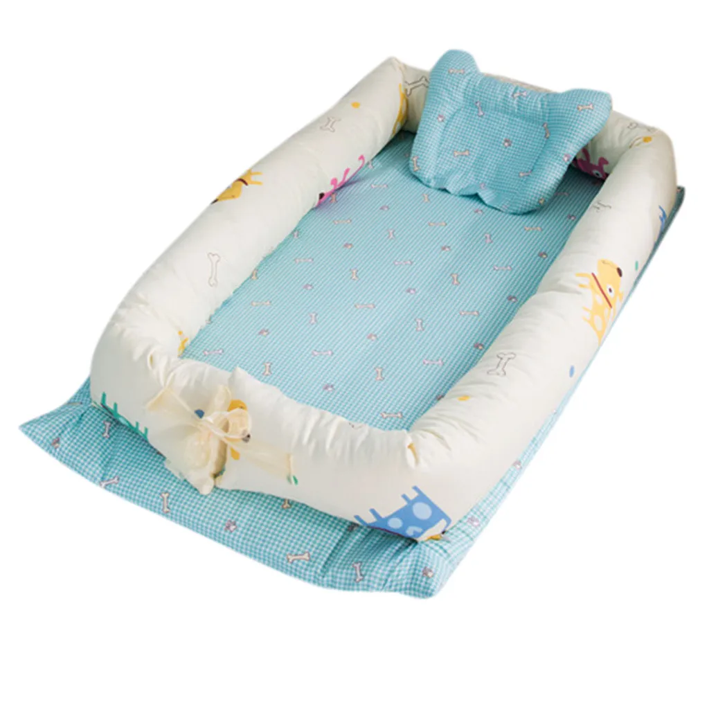 

LONSANT Baby Bionic Nest bed 2019 Cartoon cute Newborn baby Folding Anti-Pressure sleep crib Multi-Function Bed cotton Crib