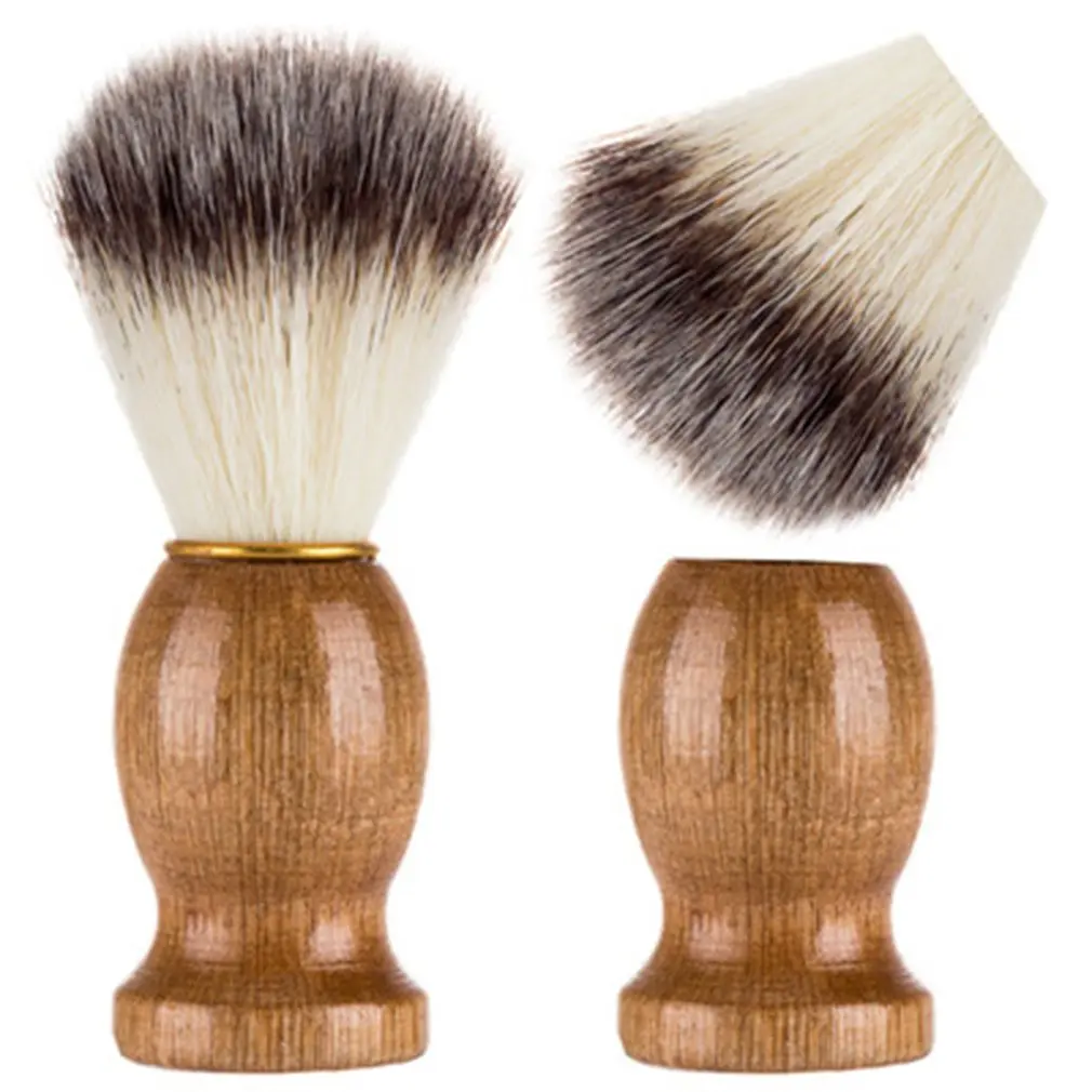 

Nylon Wool with Wooden Handle Mustache Beard Brush Facial Beard Cleaning Salon Appliance Tools Best Shave Barber For Men