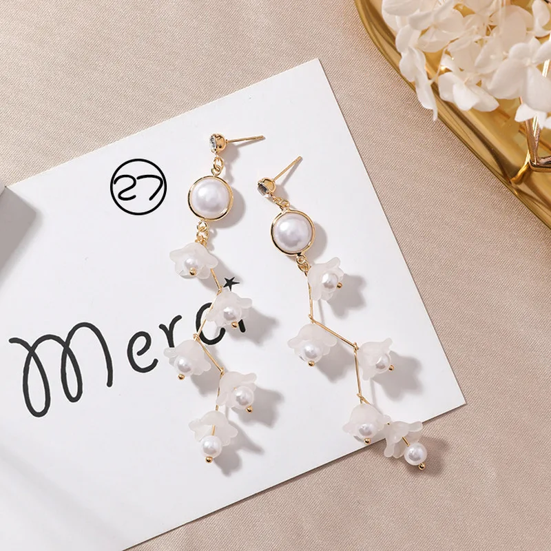 2018 Simple Korean Girl Cute Earrings Geometry Circular Triangle Asymmetric Long Tassel Drop Earrings Women Fashion Accessories