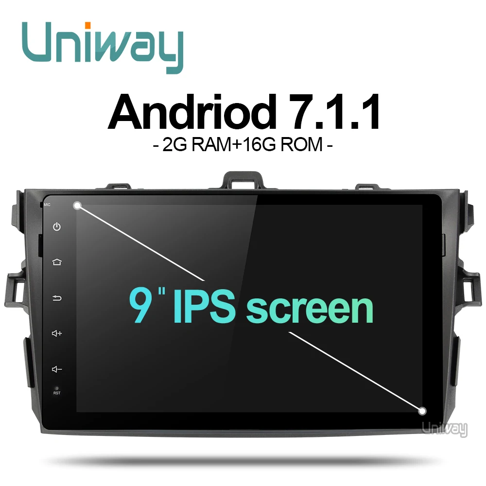 AKLL9060 uniway 2G+16G android 6.0 car dvd for toyota corolla 2008 2007 2009 2010 2011 car radio gps player head unit