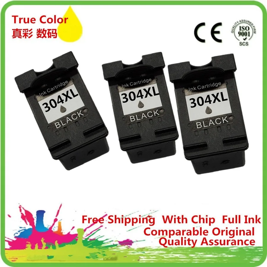 Черный чернильный картридж для принтера тонер для 304 XL HP304 HP304XL 304XL с чернилами hp Deskjet 3723 3724 3730 3732 3752 3755 3758 - Цвет: 3BK