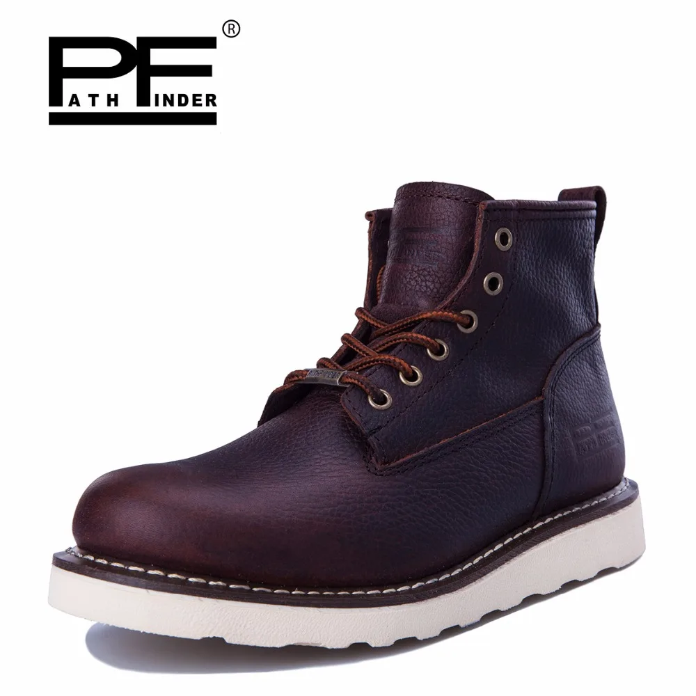 Pathfinder Fashion Men Ankle Boots Genuine Leather High Quality Boots
