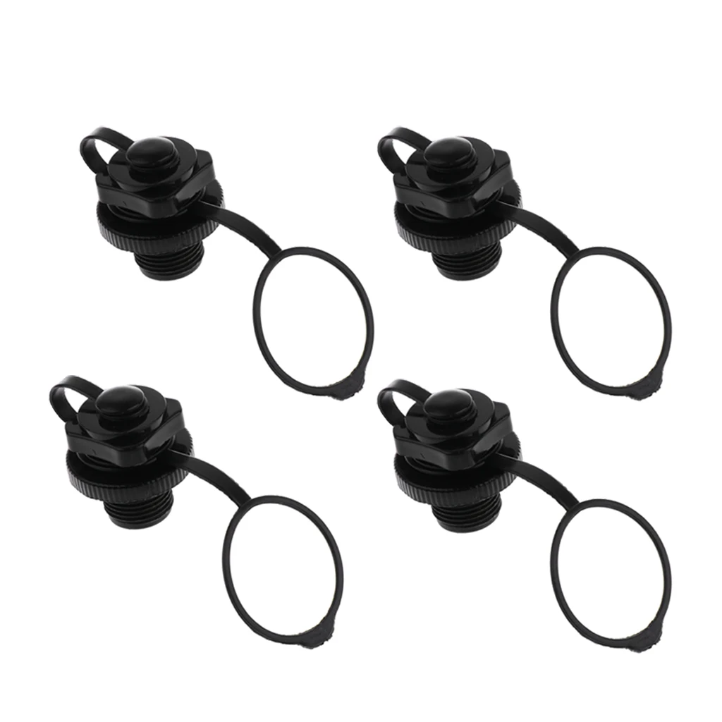4 Pack Air Valve Inflation Replacement Screw Plug Caps for Inflatable Boat Pool Raft Tender Rib Dinghy