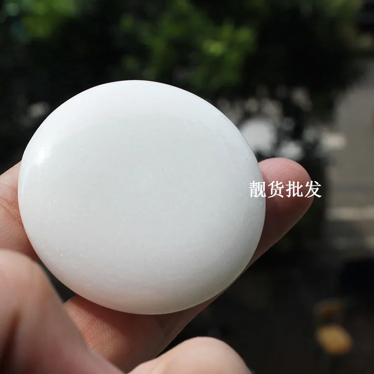 

Natural white jade massage stone | mushroom scraping stone energy hot spa oil rocks 2pcs for health care
