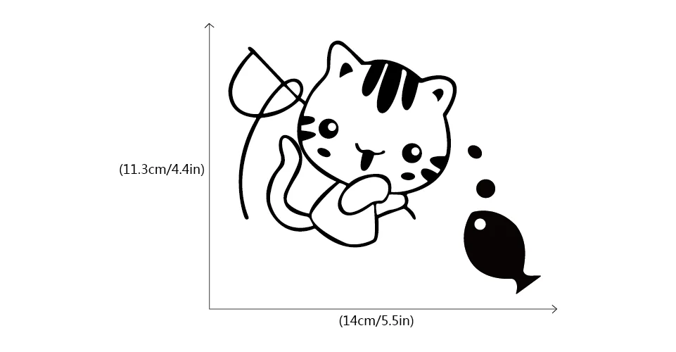 Cute Kitten Fishing Switch Sticker Creative Cartoon Cat Vinyl Wall Sticker for Kids Room Bedroom Home Decor Cute Kitten Fishing Switch Sticker Creative Cartoon Cat Vinyl Wall Sticker for Kids Room Bedroom Home Decor