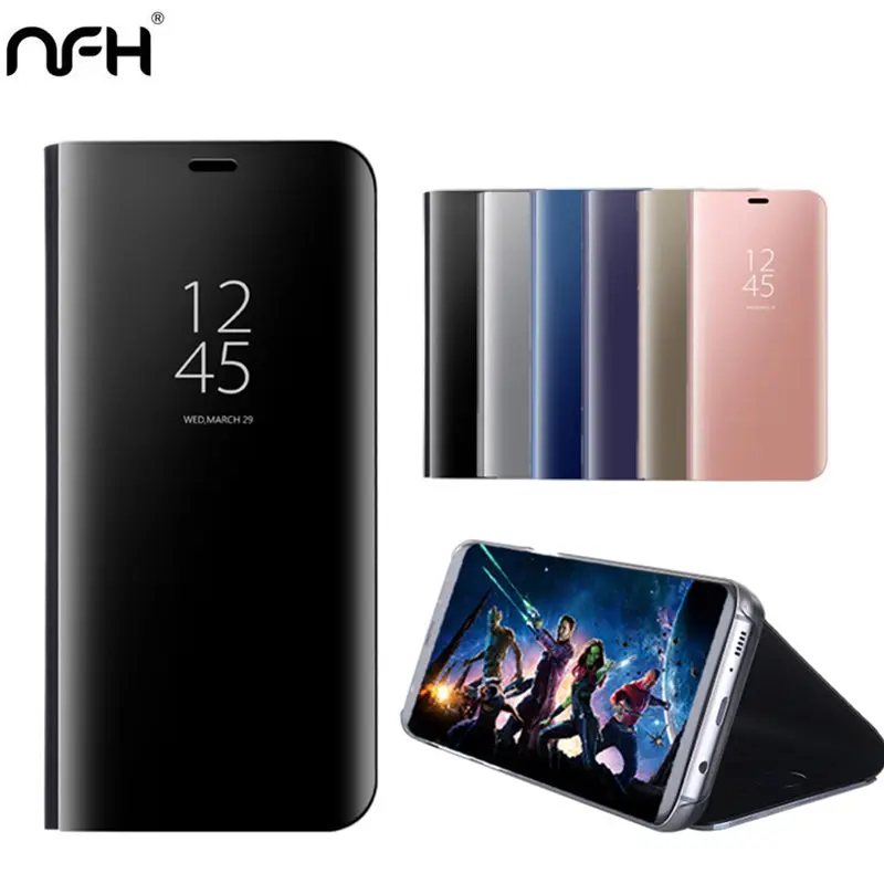 

S8 S8 Plus Luxury Smart Mirror Flip Case For Samsung Galaxy S8 S8Plus Stand Holder Phone Bag Case For Samsung on S 8 Accessorie