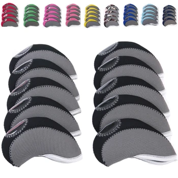 

2018 10Pcs Golf Head Covers Club Iron Putter Cover Protector Neoprene Headcovers Set Aug21_33