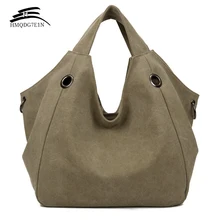 Promotin contton Женская одноцветная сумка через плечо модная повседневная тканевая сумка Хобо сумки высокого качества Большая вместительная сумка