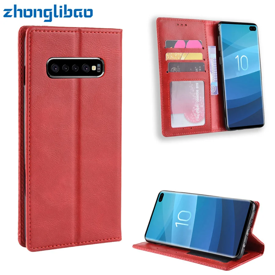 

Flip Wallet Leather Case for Samsung S10 note 10 plus + 5g S10e Note 9 A7 A9 2018 A50 A70 Luxury Magnetic Card Slots Book Cover