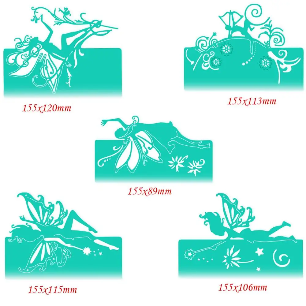 

5 Types Flower fairy Edge border Metal Cutting Dies Stencil Craft for DIY Scrapbooking Album Embossing Paper Card Decor Template