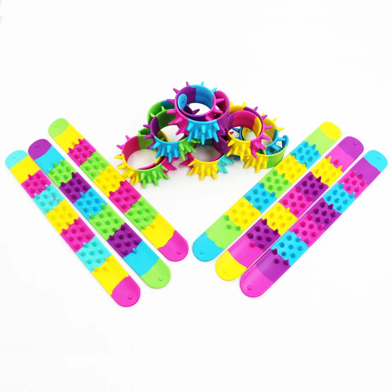 discount  Massage Bracelet Spiky Sensory Tactile Ring Fidget Toys Children Autism Increase Focus Relieve stre