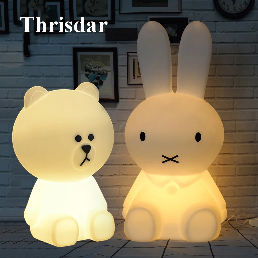 

BEIAIDI Cute Bear Rabbit LED Night Light Dimmable Cartoon Bedside Table Lamps Birthday Christmas Gift for Baby Kids Children