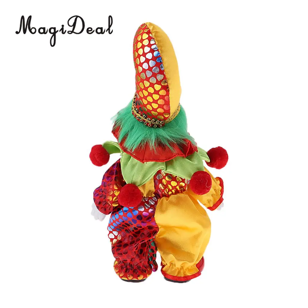 6inch Funny Clown Porcelain Doll with Colorful Costume Christmas Gift Home Decor
