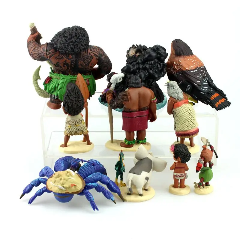 Новые игрушки Disney 10 шт./компл. Моана принцесса Мауи шеф туи Тала хэйбей Пуа ПВХ