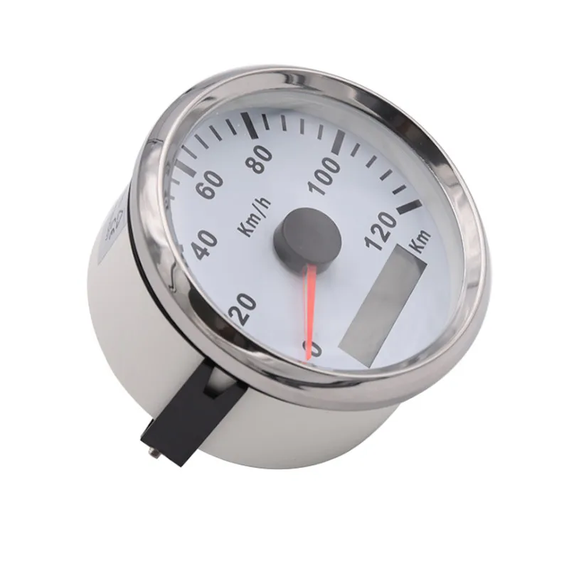 

85mm Marine GPS Speedometer Gauge 120km/h Waterproof IP67 GPS Speed Gauge for Car Truck Boat 12V 24V Red Blacklight