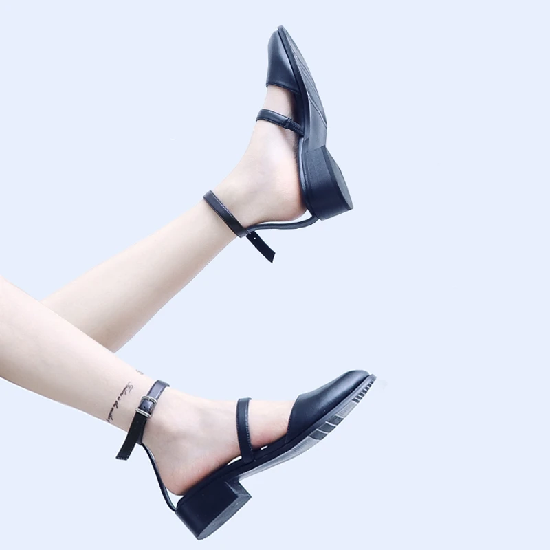 ankle wrap block heel