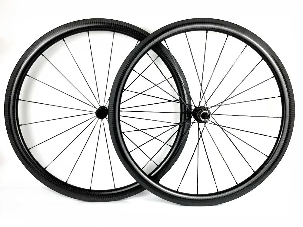 700C 38mm Clincher Carbon Wheels 3K Matte Glossy Bike Road Bicycle Light Wheels