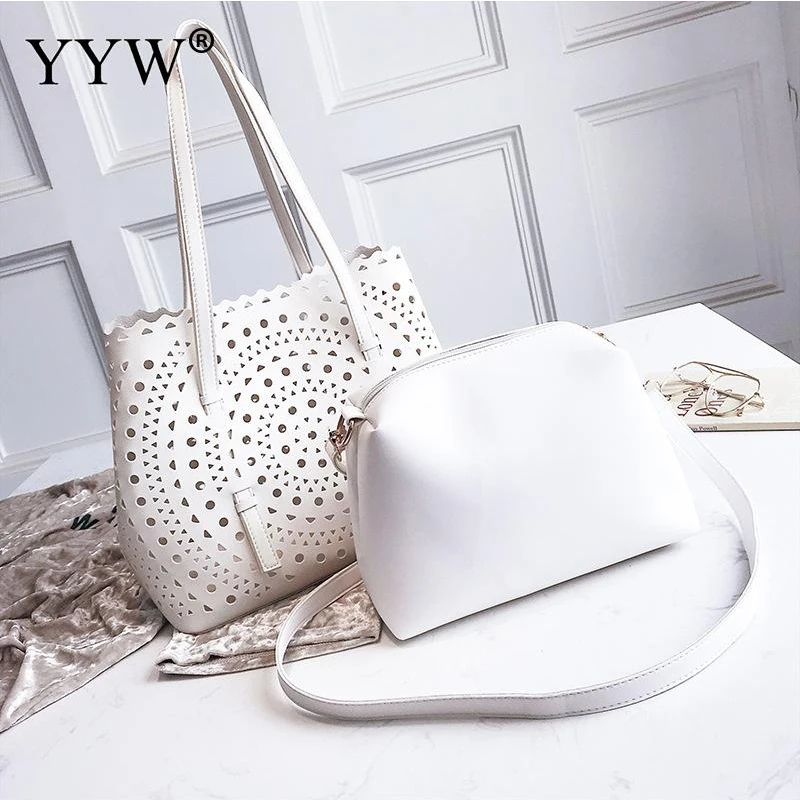 الجوف خارج حقائب الإناث حقيبة كتف الأبيض المرأة Pu حقائب يد من الجلد قمة صلب-حقائب بيد للنساء 2018 جديد مصمم