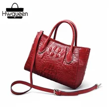 Тиснение крокодиловый узор на молнии женская сумка-тоут длинный ремень женская сумка на одно плечо из натуральной коровьей кожи женская сумка